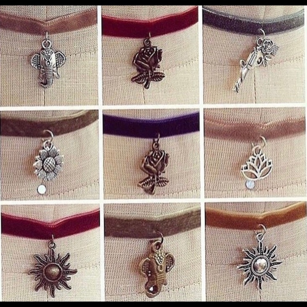 New lot of 4 chokers gothic bohemian gypsy velvet
